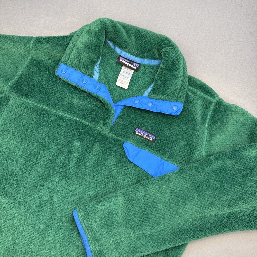 Patagonia Pullover Womens Large Green‎ ReTool Snap T Polartec Fleece Jacket